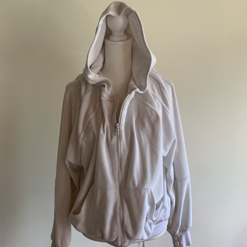 White Hooded Zip-Up Jacket